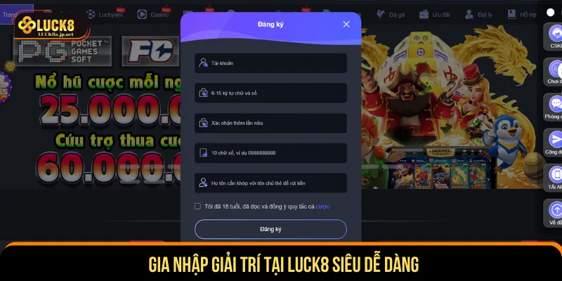 Tham gia Luck8 với quy trình thiết kế vô cùng dễ hiểu