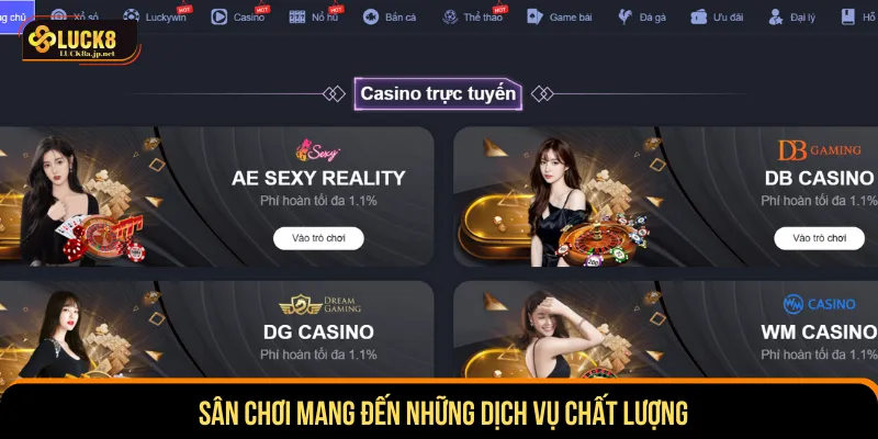 Tiện ích tại Luck8 thiết kế nâng cao trải nghiệm cược